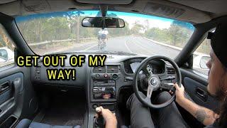 Cyclists Ruin 550HP R33 RB25DET Touge Run!