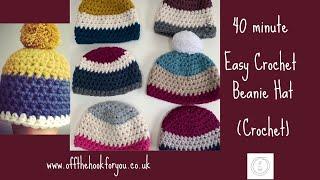 Easy quick crochet beanie hat