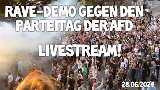 LIVE ! Rave gegen rechts vor dem AfD Parteitag in ESSEN Grugahalle  28.06.2024