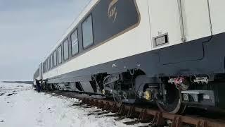 Baku train passing break-of-gauge at Akhalkalaki