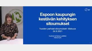 Espoon kaupungin Kestävän kehityksen Sitoumus2050 -työ