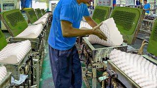 Amazing Mass Production of Latex Pillows in Factory