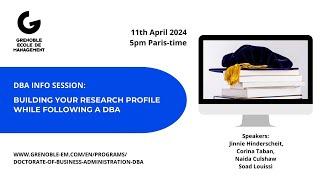 Doctorate of Business Administration (DBA) - Building your research profile from day 1