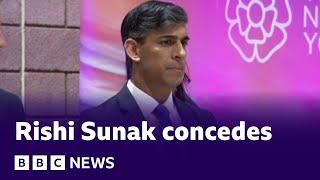 UK general election: Prime Minister Rishi Sunak concedes defeat and says Labour has won | BBC News