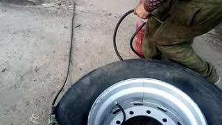 Взрыв безкамерного калеса