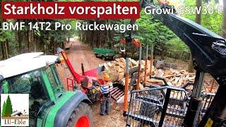 Starkholz vorspalten | Growi GSW30 F ZW-3P Turbo & BMF 14T2 Pro Rückewagen
