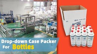 Drop-Down Case Packer Packaging line for bottles