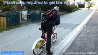 Trondheim's Trampe Bicycle Lift. Assistance for cyclists climbing one of Norway's steep hills