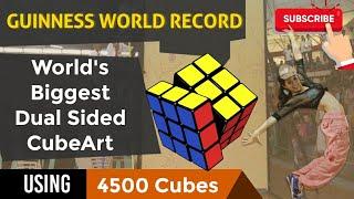 World Record with 4500 Rubik's Cubes!! Largest Dual Sided Rubik's Cube Mosaic | SDMIT Cubers