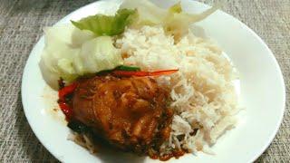 Nasi butter bersama ayam masak kicap ala Che Nom / butter rice with chicken soy sauce recipe