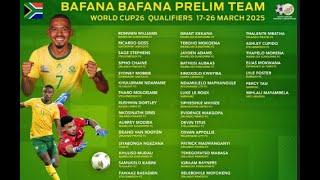 Hugo Broos has named his preliminary Bafana Bafana squad for the FIFA World Cup qualifiers