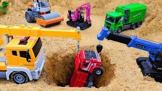 Rescue excavator and tractor | Funny stories police car | BonBon Toys TV