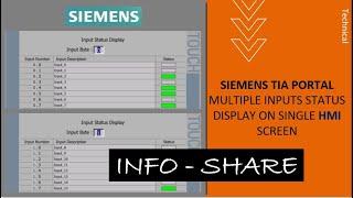 Inputs status display using single HMI Screen | TIA Portal V14