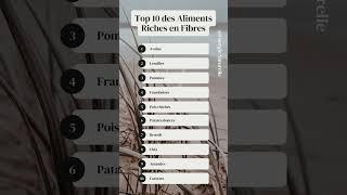 Top 10 des Aliments Riches en Fibres #FibresAlimentaires #SantéDigestive #nutritionsaine