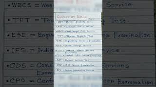 Competitive Exams Full Forms - (Part-2)  #shorts