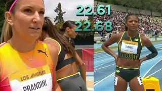 Jenna Prandini Beats Gabby Thomas in 200m Again at LA Grand Prix (May 18, 2024)