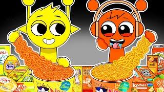 SPRUNKI Convenience Store Yellow Orange Food | ASMR Mukbang