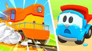 The train needs help! Leo the Truck & Friends at the Train Station. New episodes. Cartoons for kids.