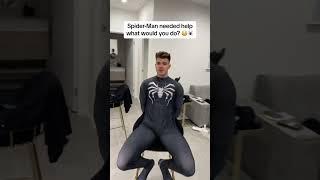 Spider man got trapped would you help save him? #funny #bulge #gay #lgbt