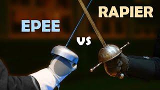 Italian Rapier vs Sports Epee | HEMA vs Sport fencing | Weapon Confrontations - part 1