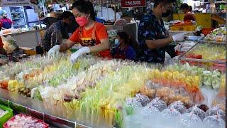 Fruits Heaven! Early Morning Fresh Tropical Fruit Cutting Skills - Thai Street Food