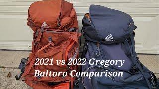 2021 vs 2022 Gregory Baltoro Backpack Comparison