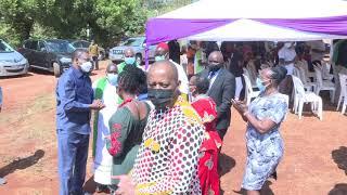 NA Speaker JB Muturi arrives at ACK St Luke's Kongo-Ini Church in Murang'a County