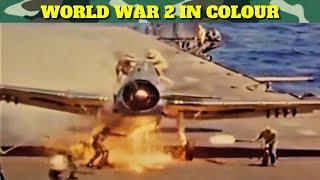 Spectacular colorized film of Emergency Landing on Carriers.