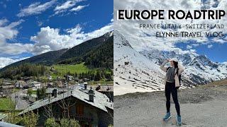 EUROPE ROAD TRIP INTO THE ALPS   | SWIMMING INTO A COLD LAKE and PICNIC IN MELTING MOUNTAINS