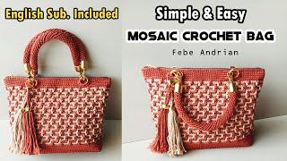 CROCHET : Tas Rajut ~ Simple Mosaic Crochet Bag
