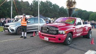 Sportscars Drag Racing - 1200HP Twin Turbo R8, 1000HP Hellcat, 1500HP Ram, 840HP RS3, 700HP S7