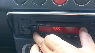 Audi Concert Radio SAFE Mode reactivation procedure TT MK1 + Other Various Models 2000 year onwards