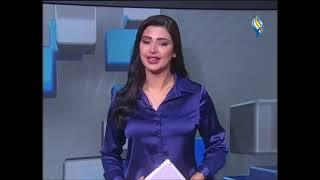 Woman Arab TV News Presenter in Blue Satin Blouse