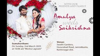 AMULYA weds SAI KRISHNA