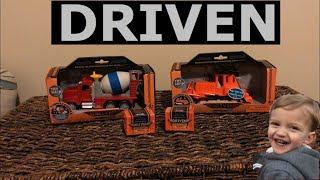 Battat Driven Bulldozer and Cement Mixer truck review! Pocket series surprise trucks!