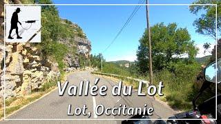 Vallée du Lot, Gorges du Lot, Balcony Road D662, Lot, Occitanie, France - by motorcycle