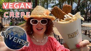 Vegan Crepe Universal Studios Florida | Vegan Snacks Universal Orlando | Vegan Cookie Butter Crepe