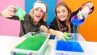 Tolles Video auf Deutsch.  Wir machen eine Slime-Challenge. Spielspaß mit Ayça und Nicole.