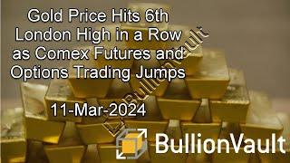 Gold Price Hits 6th London High in a Row as Comex Futures and Options Trading Jumps