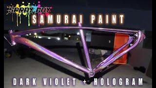 MTB COLE FRAME REPAINT / DARK VIOLET + HOLOGRAM SAMURAI PAINT