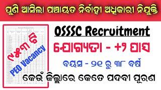 ଆସିଲା ବଡ଼ ସୁଯୋଗ, Panchayat Executive Officer ନୂଆ ନିଯୁକ୍ତି,Plus Two Govt job vacancy 953 #job #odisha