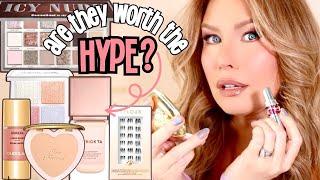 Testing NEW Viral Makeup From Sephora- Huda Beauty, Patrick Ta, Hourglass & More!