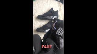 2023 Air Jordn 4  black Cat Fake VS Real VS Ours?