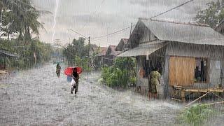 Heavy Rain and Terrible Storm in the Village | Intense Rain and Thunder Leave Everyone Speechless