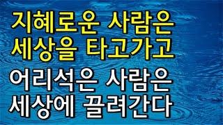 지혜로운 사람은 세상을 타고가고 어리석은 사람은 세상에 끌려간다