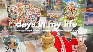 daily vlog  productive mornings, genshin merch shopping, manga haul, lots of food, going out