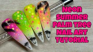 Neon Palm Tree Nail Art Tutorial | Nail Sugar