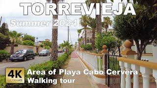 Area of Playa Cabo Cervera (Torrevieja) - Spain | Costa Blanca - Walking tour [4k 60 fps]