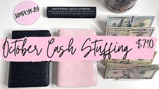 OCTOBER CASH ENVELOPE + SINKING FUNDS STUFFING | CASH STUFFING| SIMPLYKAY