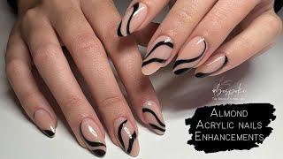 Beginner Nail Tech Tutorial:How to do an acrylic almond shape nail enhancement using sculpting forms